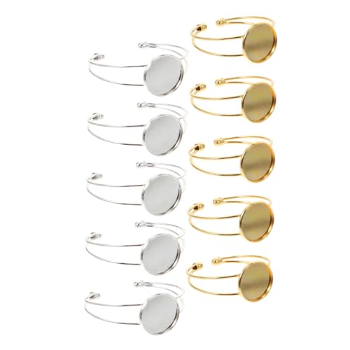 Angoily 10 Stück Teiliges Verstellbares Bangle Base Runde Edelstein Lünette Silber und Goldfarben DIY Schmuckherstellung Feine Verarbeitung Anpassbar für Verschiedene Handgelenksgrößen Angoily 10 Stück Teiliges Verstellbares Bangle Base Runde Edelstein Lünette Silber und Goldfarben DIY Schmuckherstellung Feine Verarbeitung Anpassbar für Verschiedene Handgelenksgrößen von Angoily