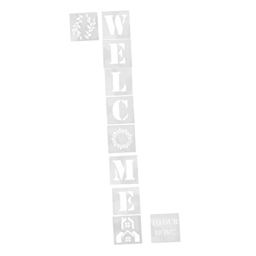 Angoily 10 Stück Teiliges Welcome Buchstaben Schablonen Wiederverwendbare Malvorlagen für Kreative Diy Projekte für Erwachsene Waschbar und Langlebig von Angoily
