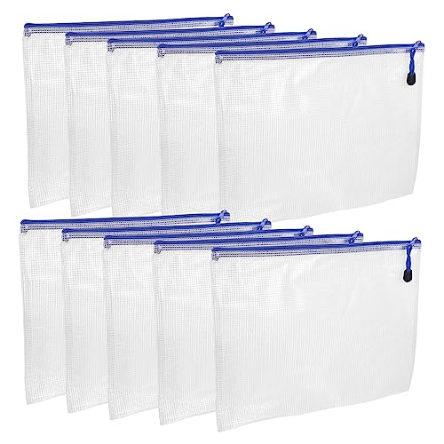 Angoily 10 Stück Teiliges Zipper Mesh Dokumententaschen Transparente Reißverschlussfeste Aufbewahrungstaschen für Schüler Lehrer Büro Große Kapazität Schmutz und Verschleißfest Sichere Angoily 10 Stück Teiliges Zipper Mesh Dokumententaschen Transparente Reißverschlussfeste Aufbewahrungstaschen für Schüler Lehrer Büro Große Kapazität Schmutz und Verschleißfest Sichere von Angoily