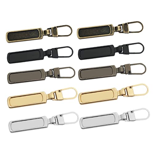 Angoily 10 Stück Teiliges Zipper Puller Reißverschluss Reparaturkit mit Ersatz Zipperköpfen Schwarz Vintage Schwarz Hellgold Antikbronze und Silber für Kleidung Taschen und Mehr von Angoily