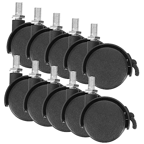 Angoily 10 Stück Universalrad universelle Lenkrollen Räder für Möbel Räder für Trolley furniture gliders ersatzteile für gartenmöbel Rollen für Möbelbeine Rollen für Bürostühle Eisen Black von Angoily