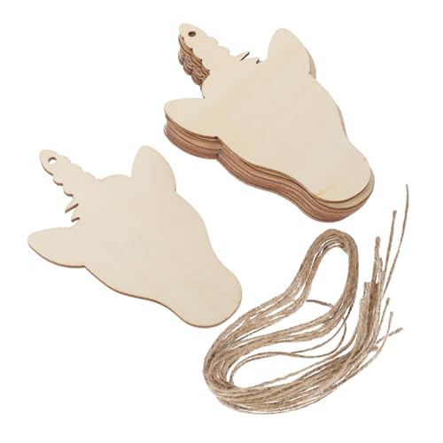 Angoily 10 Stück Unvollendete Holzscheiben für Diy Holz Einhorn Anhänger Bastelmaterial Natürliche Holz Deko für Partys und Heimdekoration Einfach zu Bemalen und Aufzuhängen von Angoily
