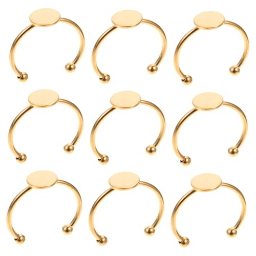 Angoily 10 Stück Verstellbare Edelstahl Ringbasen DIY Ringrohlinge Metallring Basis für Schmuckherstellung Goldfarbene Ringschiene für Individuelle Ringgestaltung Angoily 10 Stück Verstellbare Edelstahl Ringbasen DIY Ringrohlinge Metallring Basis für Schmuckherstellung Goldfarbene Ringschiene für Individuelle Ringgestaltung von Angoily