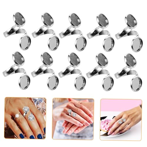 Angoily 10 Stück Verstellbare Ringrohlinge aus Kupfer DIY Schmuckzubehör Flache Ringbasen für Individuelle Finger ringgestaltung Bastelbedarf Angoily 10 Stück Verstellbare Ringrohlinge aus Kupfer DIY Schmuckzubehör Flache Ringbasen für Individuelle Finger ringgestaltung Bastelbedarf von Angoily
