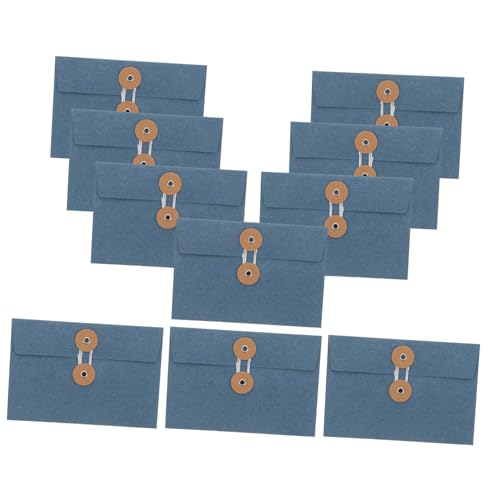 Angoily 10 Stück Vintage Aufbewahrungstaschen Dicke Umschläge mit Schnurverschluss Multifunktionale File Bags für Schüler Postkarten und Dokumente von Angoily