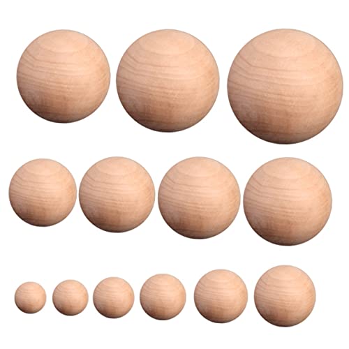 Angoily 10 Stück natürliches Holzhandwerk Ball unvollendet Hartholz runde Kugel bastelzeug woodwork Holzprodukte unfertiges Holzhandwerk Hölzern von Angoily