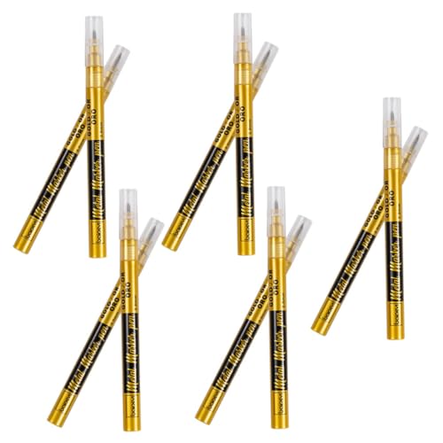 Angoily 10 Stück öliger Markierungsstift Felsmalerei-Marker Lackmarker mit feiner Spitze Marker für Glas Malenstifte Ornament Stift Malutensilien Kalligraphie -Marker Plastik Golden Angoily 10 Stück öliger Markierungsstift Felsmalerei-Marker Lackmarker mit feiner Spitze Marker für Glas Malenstifte Ornament Stift Malutensilien Kalligraphie -Marker Plastik Golden von Angoily