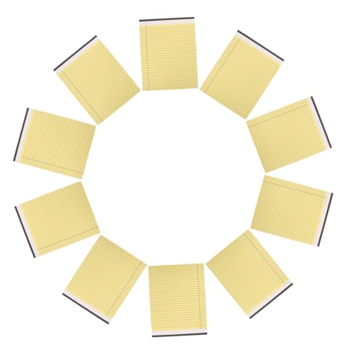 Angoily 10 Stück rechtlicher Notizblock Gelbe Notizblöcke schmucklos Notizbücher und Schreibblöcke Linien Notizbuch abreißbare linierte Seiten farbige Notizblöcke Schreibtafel Papier von Angoily