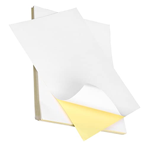 Angoily 100 Blatt Druckerpapier Aufkleberpapier Etiketten Aufkleber Papier Für Drucker Drucken Aufkleber Bedruckbares Papier Große Aufkleber Weiß Pvc von Angoily