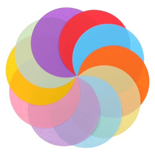 Angoily 100 Blatt Rundes Farbiges Papier Großes Zeichenpapier Für Aquarell-zeichenpapier Quilling-papier Farbpapier Zum Basteln Papier Bemalen Malenpapier Kreise Aus Tonpapier von Angoily