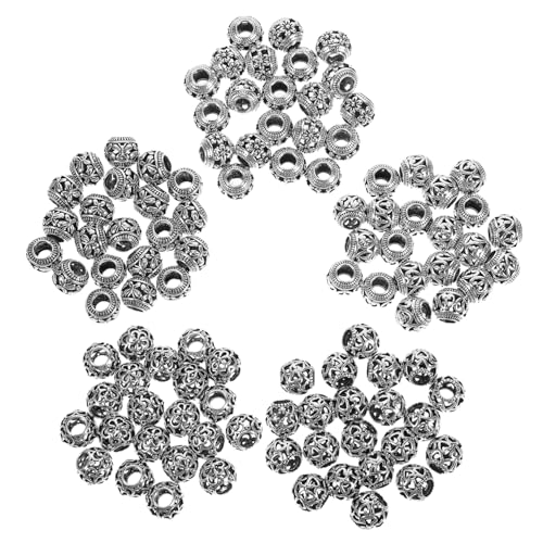 Angoily 100 Prozent Große Lochmetall -abstandshallen Für Schmuckherstellung, Hohle Runde Perlen Für Armbänder Und Halsketten Angoily 100 Prozent Große Lochmetall -abstandshallen Für Schmuckherstellung, Hohle Runde Perlen Für Armbänder Und Halsketten von Angoily