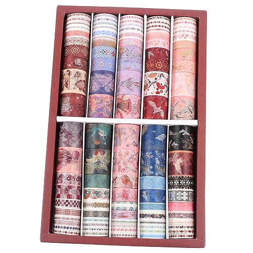 Angoily 100 Rollen Washi Tape Japanische Klebebänder für Scrapbooking Journaling und Diy Projekte Dekorative Masking Tapes Leicht Ablösbar und Handreißbar von Angoily
