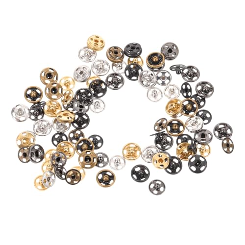 Angoily 100 Satz Mini Metall Kupfer Druckknöpfe Runde Messing Snaps für Kleidung Nähen DIY Knöpfe Verschlüsse Reparatur Jacken Mäntel Hemden Zubehör von Angoily