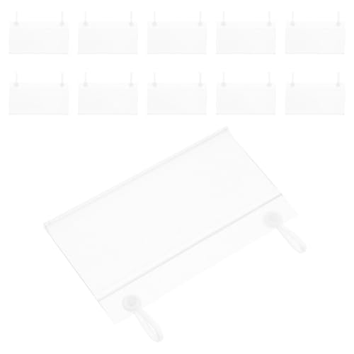Angoily 100 Stück Basket Label Holder PVC mit Doppel-ohren für Drahtregale Klarer Kunststoff Preisschildhalter mit Schnappbarem Verschluss Wiederverwendbar und Robust für Einzelhandel und von Angoily