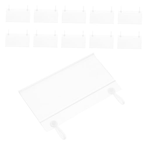 Angoily 100 Stück Basket Label Holder aus Transparentem PVC Doppelte Ohrclip-hänger Sicherer Preisetikettenhalter für Drahtregale Vielseitig für Einzelhandel und Lagerregal Preisanzeige von Angoily