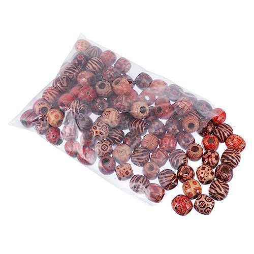 Angoily 100 Stück Bemalten hölzernen Perlen für Scheibenperlen Herstellung Perlen zum Basteln Perlen Masse Reiz Schmuckperle große Lochperle runde Armbandperlen Holz Angoily 100 Stück Bemalten hölzernen Perlen für Scheibenperlen Herstellung Perlen zum Basteln Perlen Masse Reiz Schmuckperle große Lochperle runde Armbandperlen Holz von Angoily