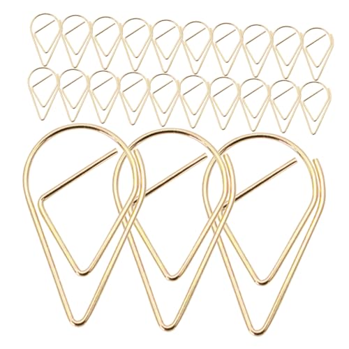 Angoily 100 Stück Büroklammer Clips Büroartikel Speicherklammern Netzklammern Zinke büromaterial office supplies ordner Entzückende Papierklammern Kleine Papierklammern Stahldraht Golden von Angoily