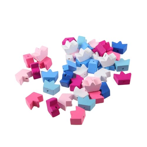 Angoily 100 Stück Bunte Kronen Holzperlen Natürliche DIY Schmuck Zubehör Kreative Kronenform Sicher und Vielseitig für Armbänder Halsketten Basteln und Dekorationen Angoily 100 Stück Bunte Kronen Holzperlen Natürliche DIY Schmuck Zubehör Kreative Kronenform Sicher und Vielseitig für Armbänder Halsketten Basteln und Dekorationen von Angoily