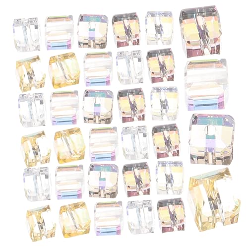 Angoily 100 Stück Bunte Quadratische Glasperlen Würfelförmige Schmuckperlen Auffädeln Stabile Zwischenperlen für Armband DIY Langlebige Schmuckherstellung Zubehör von Angoily