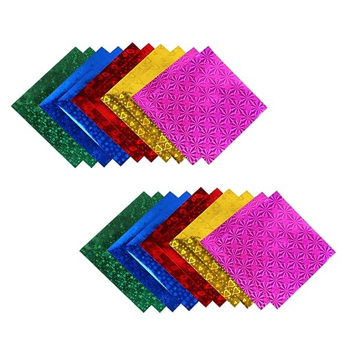 Angoily 100 Stück Buntes Origami Papier Glitzerndes Bastelpapier für Kreative Kinderhandarbeiten für DIY Projekte Kindergarten und Bastelwerkstätten von Angoily