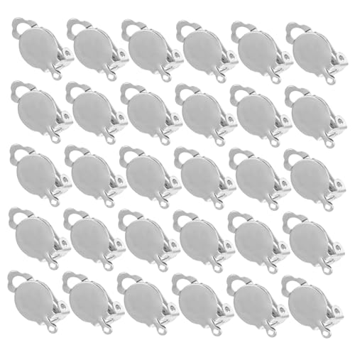 Angoily 100 Stück Clip Ohrclips Basis DIY Ohrstecker Zubehör für Damen Ohrclips Schmuckherstellung Langlebiges Metall Bequemes Tragegefühl Vielseitig Gestaltbar von Angoily