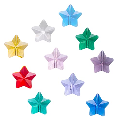 Angoily 100 Stück DIY Glasperlen Sternform Bunte Bastelperlen für Schmuckherstellung Farben für Hochzeiten Weihnachten und Kreative Projekte von Angoily