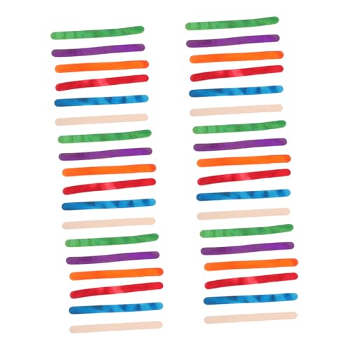 Angoily 100 Stück DIY Holz Craft Sticks Bunte und Natürliche Eisstäbchen für Kreative Bastelprojekte Natürliche und Bunte Sticks für Lehrer von Angoily