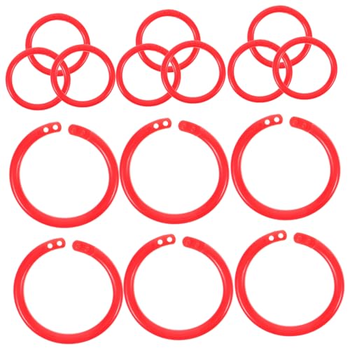 Angoily 100 Stück Diy Binder Ringe Schlüssel Ringordner Für Lose Blätter Ringe Für Fotoalben Ordnerringe Runde Ringbücher Loses Blatt Papier Kreisbinderringe Diy-buchbindung Rot Plastik von Angoily