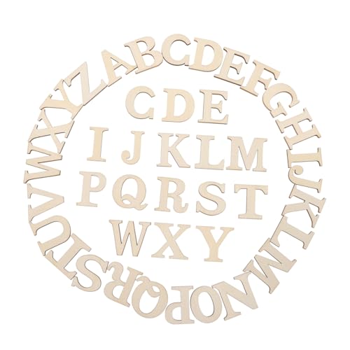 Angoily 100 Stück Diy Holzbuchstaben Unfertige Holzschnittbuchstaben für Bastelprojekte Dekoration und Malen für Kreative Kunsthandwerke und Partys von Angoily