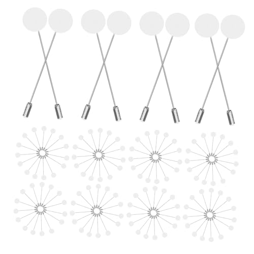 Angoily 100 Stück Edelstahl Broschen Sicherheitsnadeln mit Schutzkappen Runde Lapel Pins für DIY Schmuck Reversnadeln für Kleidung Vielseitiges Bastelzubehör von Angoily
