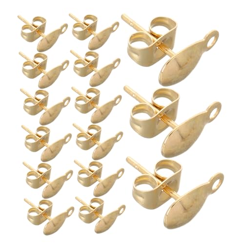 Angoily 100 Stück Edelstahl Ohrstecker mit Wasserfestem Tropfenanhänger Leichte DIY Schmuckzubehör Langlebig und Modisch Vielseitig für Damen Alltag und Party von Angoily