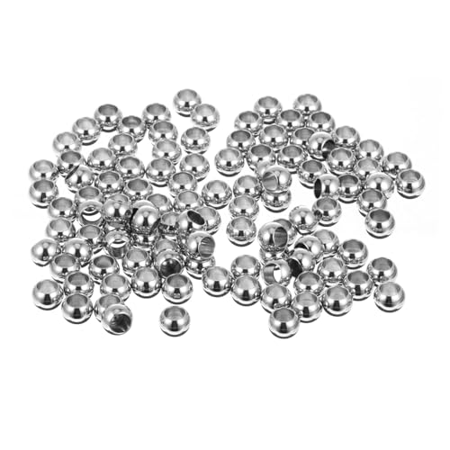 Angoily 100 Stück Edelstahl Perlen mit Großem Loch Glatte DIY Schmuckperlen für Armbänder und Ketten Perforierte Bastelperlen für Schmuckherstellung und Anhänger Angoily 100 Stück Edelstahl Perlen mit Großem Loch Glatte DIY Schmuckperlen für Armbänder und Ketten Perforierte Bastelperlen für Schmuckherstellung und Anhänger von Angoily