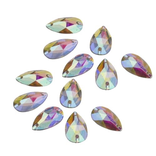 Angoily 100 Stück Fantasy Resin Diamond Reiz Edelsteine ​​zum Basteln Bunt Ab Strasssteine ​​zum Basteln Rosa Hotfix-strass Herstellung Nagel Nähen Nägel Wohnung Träne von Angoily