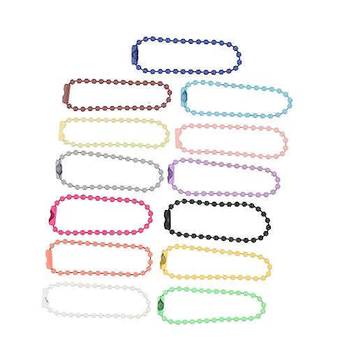 Angoily 100 Stück Farbige Wellen Perlen Kette Kugelkette Schlüsselanhänger Schild Kettendeko Selber Machen Diy -schmuck Anhänger Kette Farbetikettenkette Kettenschmuck Selber Machen Eisen von Angoily