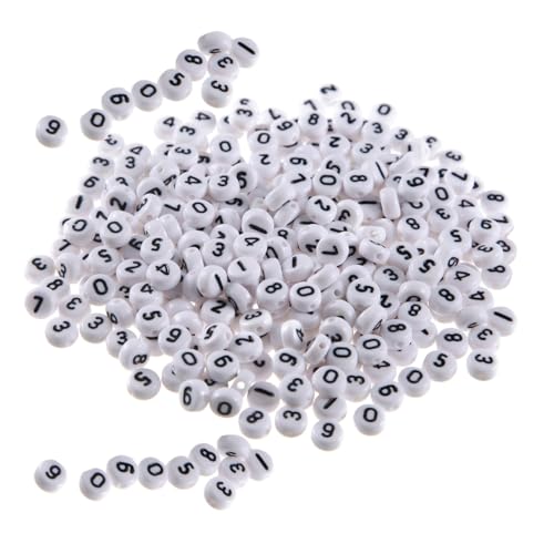 Angoily 100 Stück Flache Acryl Zahlenperlen Auffädeln Kleine Stilvolle Perlen für DIY Armbänder Schlüsselanhänger Halsketten und Schmuckherstellung Angoily 100 Stück Flache Acryl Zahlenperlen Auffädeln Kleine Stilvolle Perlen für DIY Armbänder Schlüsselanhänger Halsketten und Schmuckherstellung von Angoily