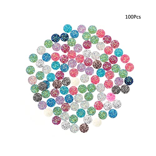 Angoily 100 Stück Flachrücken Cabochons Resin Bunte Diy Schmuckaccessoires für Handyhüllen Haarklammern und Bastelprojekte Zufällige Farben Zufällige Farbe von Angoily