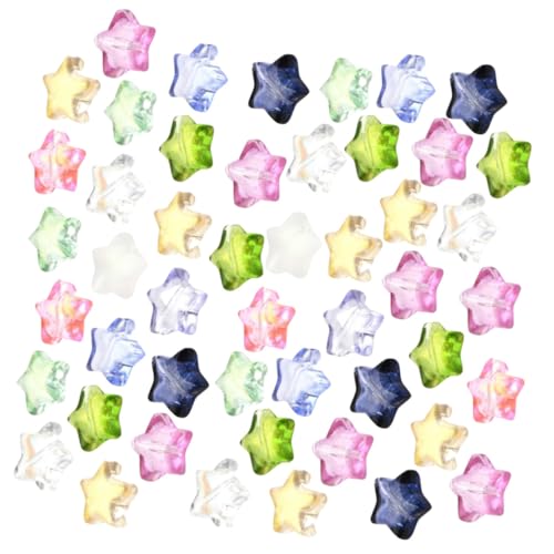 Angoily 100 Stück Fünf punkte Glasperlen Anhänger Facettierte Stern charms für Schmuckherstellung Leichte DIY Perlen für Armbänder Halsketten und Bastelprojekte von Angoily