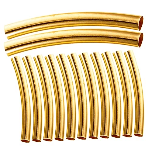 Angoily 100 Stück Gebogene Röhrenperlen Metall Spacer Perlen für Diy Armbänder Schmuckherstellung Goldfarbene Zwischenperlen für Halsketten und Handwerksprojekte Angoily 100 Stück Gebogene Röhrenperlen Metall Spacer Perlen für Diy Armbänder Schmuckherstellung Goldfarbene Zwischenperlen für Halsketten und Handwerksprojekte von Angoily