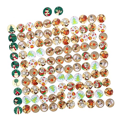 Angoily 100 Stück Glasfleck Weihnachten Dekoration Flecken Cabochons Für Party Weihnachtliche Flache Cabochon-perlen Weihnachtsschmuck Patch Basteln Schlüsselanhänger Aus Glas von Angoily
