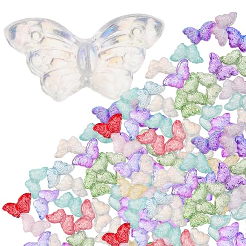 Angoily 100 Stück Glasperlen-Anhänger Herstellung Ornament Schmetterlinge Blau Rosa Farbperlen DIY-Perlen für Schmuck Perlen für DIY Kleine Glasperlen DIY Ohrringe Perlen Angoily 100 Stück Glasperlen-Anhänger Herstellung Ornament Schmetterlinge Blau Rosa Farbperlen DIY-Perlen für Schmuck Perlen für DIY Kleine Glasperlen DIY Ohrringe Perlen von Angoily