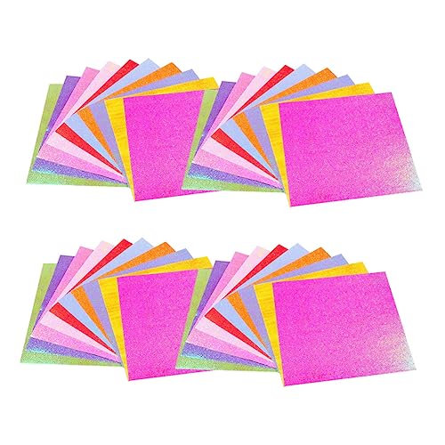 Angoily 100 Stück Glitzerndes Origami Papier Perlmuttfarben für Diy Bastelprojekte für Kreative Papierarbeiten Wiederverwendbar und Reißfest von Angoily