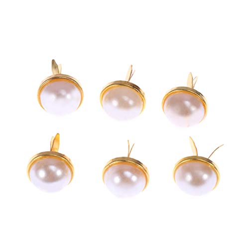 Angoily 100 Stück Goldene Perlen Brads Metall Klammern für Scrapbooking DIY Basteln und Weihnachtsdekoration für Kreative Projekte und Verschönerungen von Angoily