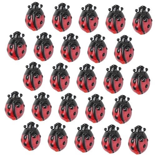 Angoily 100 Stück Große Dekorative Glasperlen für Diy Schmuck Stilvolle Bastelperlen mit Marienkäfer Muster für Armbänder und Festtagsdeko von Angoily