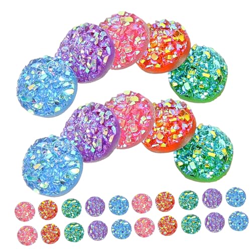 Angoily 100 Stück Gypsophila-Flachbodenbohrer hochzeitsdeko hochzeitsdeco bastel materialien rhinestone Strasssteine Flat zurückversetzt nähen Flatback-Strass strass selber machen Plastik von Angoily
