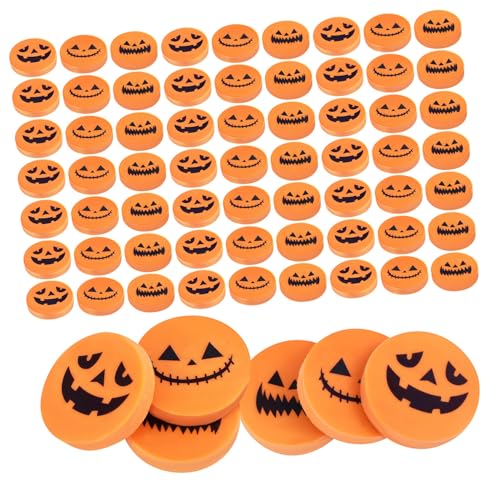 Angoily 100 Stück Halloween Radiergummis aus Tpr Kreative Kürbis-mini-radierer für Schulbedarf Partygeschenke und Herbstliche Dekoration Glattes Entfernen Vielseitiges Halloween Zubehör von Angoily