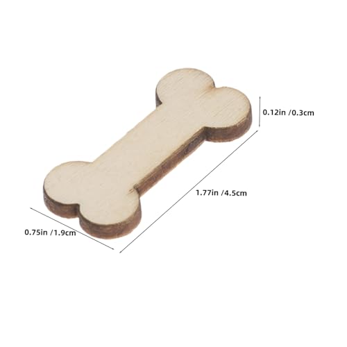 Angoily 100 Stück Holz Hundeknochen Deko Unbehandelte Holzverzierungen für DIY Bastelprojekte Naturholz Hundeknochen Holzornamente zum Bemalen und Dekorieren für Heimdekoration von Angoily