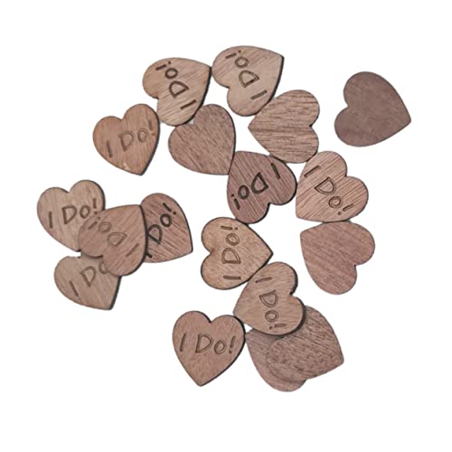 Angoily 100 Stück Holzherzen mit I Do Gravur Vintage Holzscheiben für Diy Projekte Hochzeitsdekoration Handwerkskunst und Personalisierte von Angoily