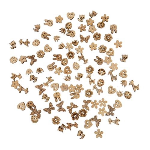 Angoily 100 Stück Holzknöpfe Herstellung Praktische Knöpfe Nähen Tasten Knopf Kleiderknöpfe für Heimwerker Verzierungen Praktische DIY -Vorräte Annähknöpfe aus Holz hölzern von Angoily