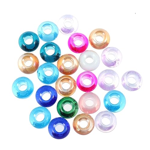 Angoily 100 Stück Kristallperlen Große Lochperlen für Diy Armbänder und Schmuckherstellung Mischfarben Runde Perlen für Bastelprojekte Angoily 100 Stück Kristallperlen Große Lochperlen für Diy Armbänder und Schmuckherstellung Mischfarben Runde Perlen für Bastelprojekte von Angoily