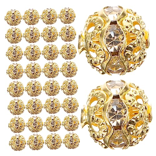 Angoily 100 Stück Kristallperlen für die Schmuckherstellung Gold UV schmuck machen beads for jewellery große Perlen für die Schmuckherstellung Perlen für Schmuckhersteller Metall von Angoily